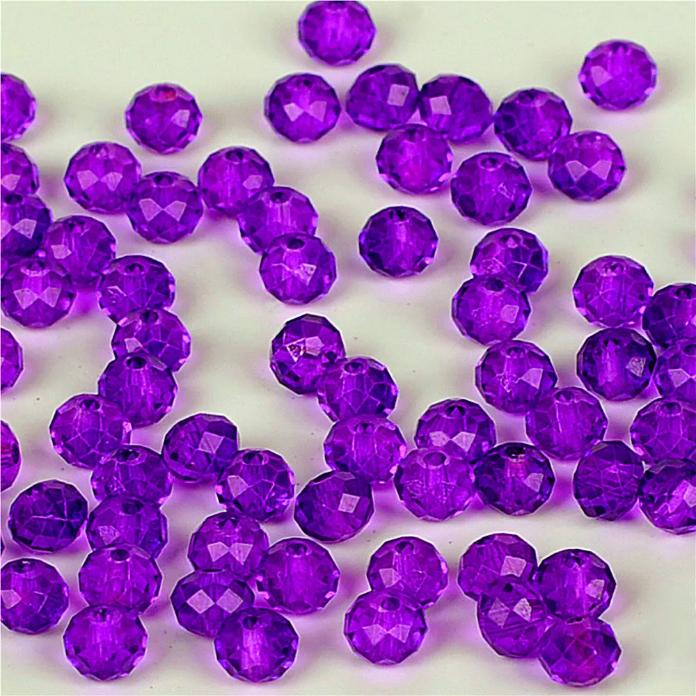 Purple Color 3*4mm 145pcs Rondelle Austria faceted Crystal Glass Beads
