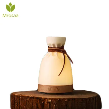 

Mrosaa 140ML Wood Aroma Air Humidifier Night light Essential Oil incense Diffuser Creative Fragrance Lamp Home Office Decoration