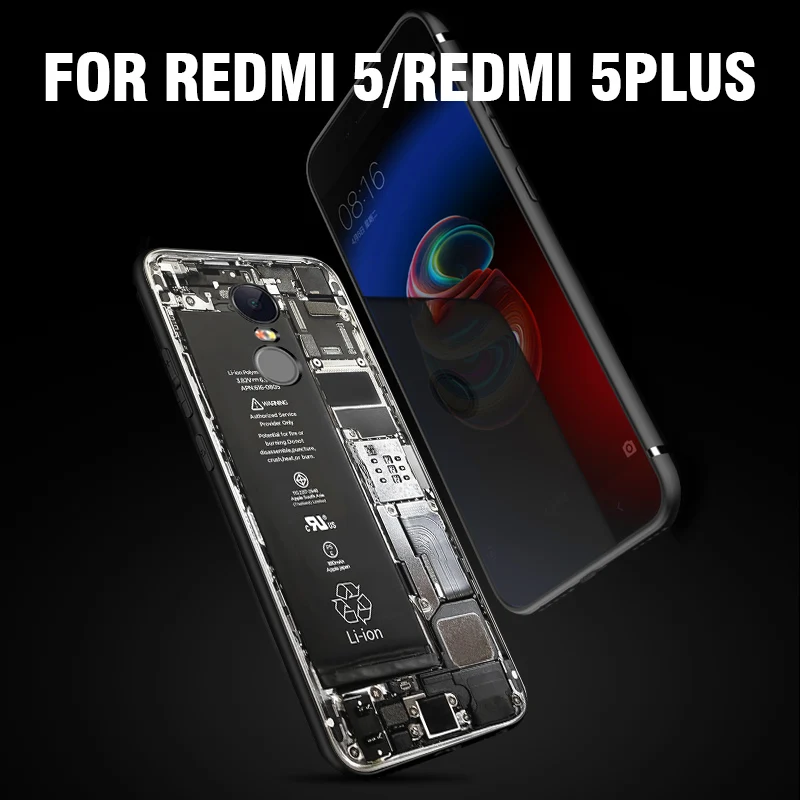 Для Xiaomi Redmi 5 Plus чехол TPU Мягкий силиконовый крутой узор сломанная камера матовый