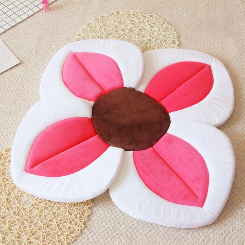 80cm Four petal flower baby bathing lotus cushion bathing baby safety petal pad bath mat baby game pad mat for baby gifts