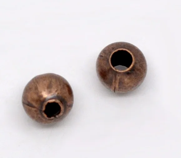 

DoreenBeads Alloy Spacer Beads Ball Antique Copper color About 4.0mm( 1/8") Dia, Hole:Approx 1.3mm, 200 PCs 2015 new