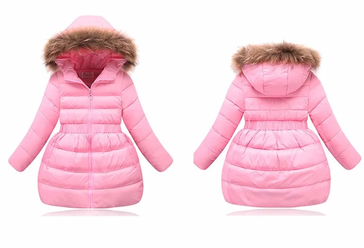 Пальто и куртки с капюшоном для девочек; Сезон Зима; коллекция года; Длинные куртки для девочек; Верхняя одежда для девочек; пальто; цвет красный, черный; зимняя одежда для девочек