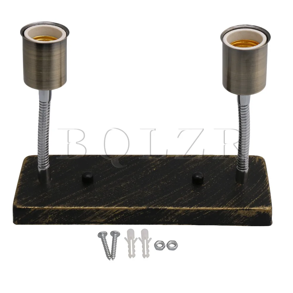 

BQLZR Vintage Iron Rectangle Universal Ceiling Wall Mounted Lamp Bulb E27 Lamp Holder Socket Lamp Base