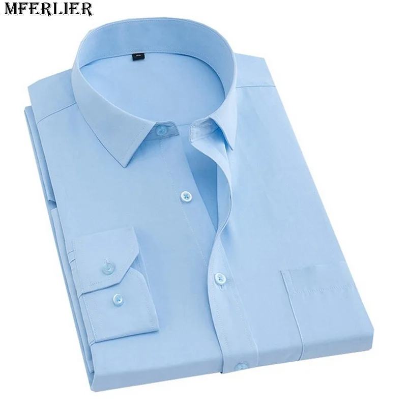 MFERLIER летняя Осенняя мужская рубашка большого размера 14XL модельная 8XL 10XL рабочая