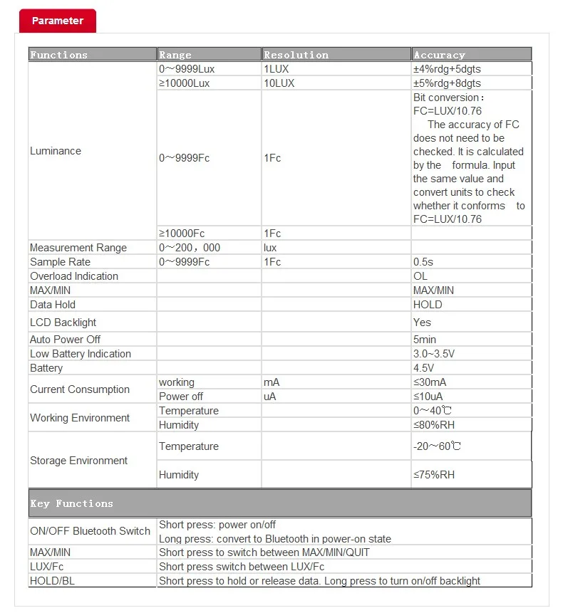 UNI-T UT383 ЖК-дисплей ручной Мини Цифровой Люксметр Light Meter Lux/FC измерительный прибор люменометр фотометр лампа с люксметром метр 199999 Lux