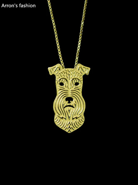 gold schnauzer pendant