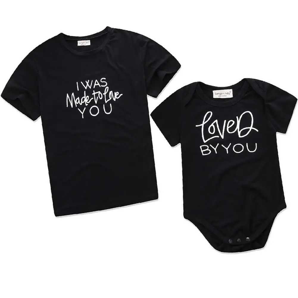 

Father and son clothes Family look matching clothes Womens Tshirt Casual Tee Harajuku Blouse Toddler Newborn baby romper