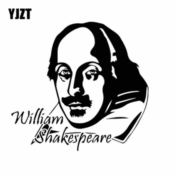 

YJZT 16.5CM*15.6CM Dramatists and poets William Shakespeare Portrait Vinyl Decal Car Sticker Black/Silver C27-0239