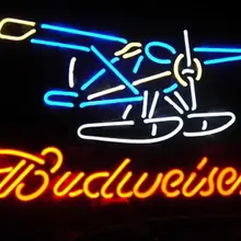 Пользовательские Будвайзер морской самолет СТЕКЛО Неоновый свет знак пивной бар