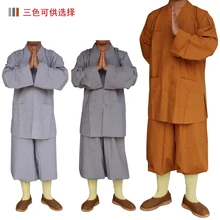 3 вида цветов Шаолинь костюм дзен буддийский халат буддийский монах одежды платье Religion монах одежда haiqing униформа для монаха