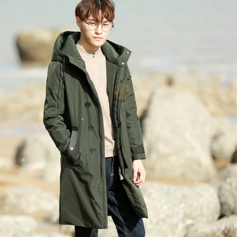 

Purification of eyeball in the long section of 2016 New Winter Coat Jacket Mens hooded thick cotton padded jacket