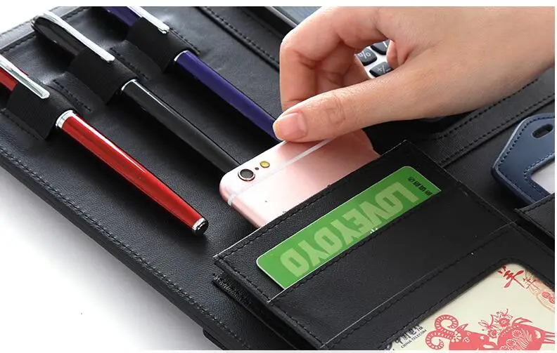 Grande Multifuncional Zipper Saco Clipe Binder Padfolio