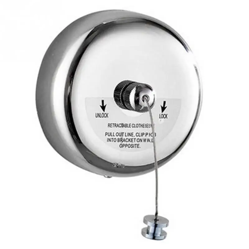 

Durable Steel Rope/Nylon Rope foldable Washing Line Dry clothes Wall Mounted Retractable Round Real Line Stainless Steel #919