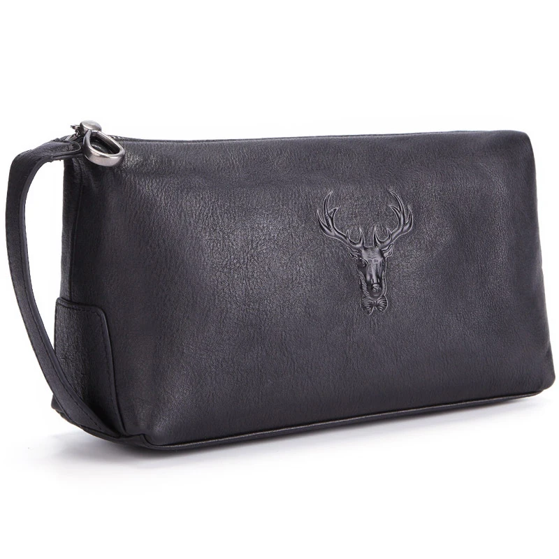 

2019 Vintage Men Clutch Wallets Genuine Leather Business High-capacity Long Purses Multi-function Travel Male Zipper Clutch J50