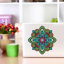 Estampado de flores mandala Laptop Sticker estilo indio arte vinilo murales creativo Diy papel tapiz para la computadora Vintage decoración del hogar