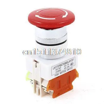 

660V 10A 22mm Threaded Latching Red Mushroomhead Emergency Push Botton Switch