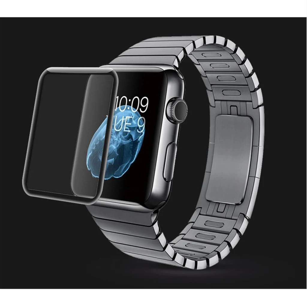 3D curved edge watch tempered glass screen guard protector film shield for Apple Watch effectively protects