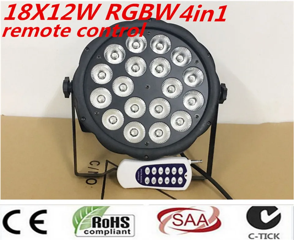 

2XRGBW 4in1 12W Double-bracket yoke doubles as floor stand Wireless remote control LED Light 18X12W DMX DJ Stage Light