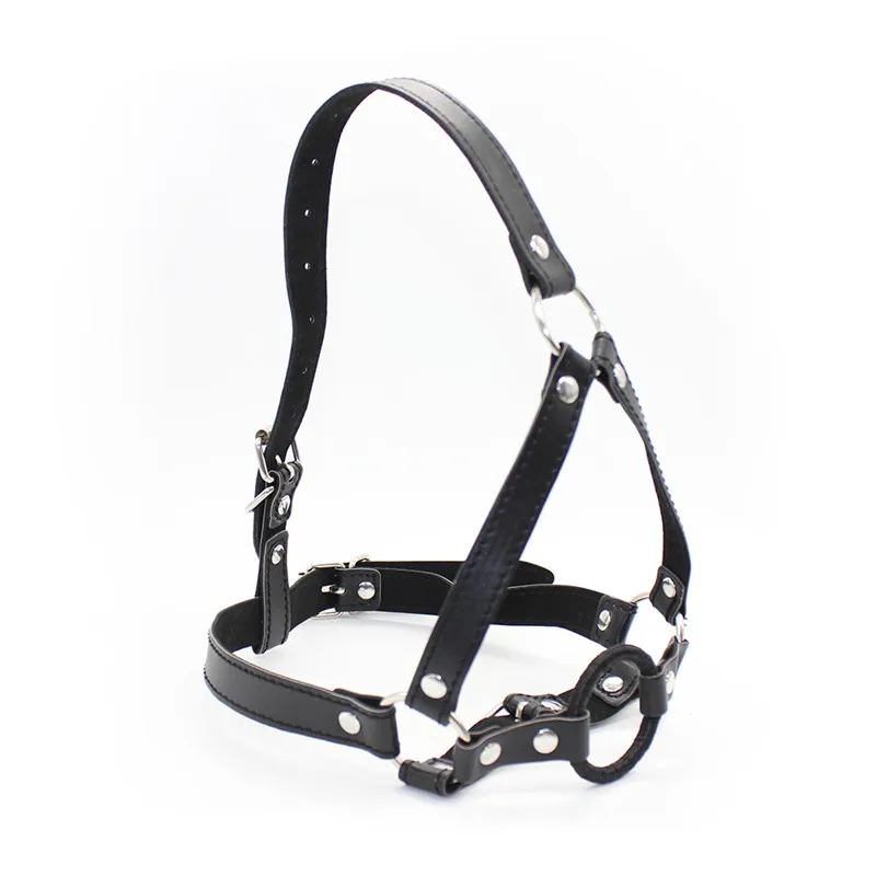 2016 Sexy Slave Head Harnesses Gag Leather Harness Open Mouth O Ring