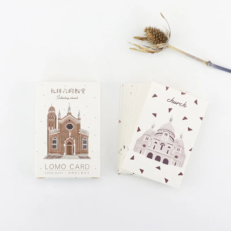 

28 Sheets/Set Saturday's Church Mini Lomo Postcard /Greeting Card/Birthday Letter Envelope Gift Card Message Card