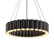 Minimalist Hanging Lamp Round Modern Circle Led Pendant Light tube Pendant Lamp black Kitchen Island Living Room Dinning Room metalarte hanging lamp jaime hayon josephine mini pendant lamp white black gold silver dinning room living room