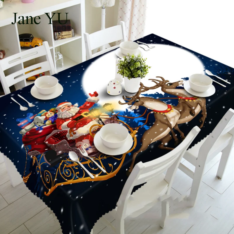 

JaneYU Christmas dust-proof bedside table cloth 3D tablecloth mat is environmentally friendly and tasteless