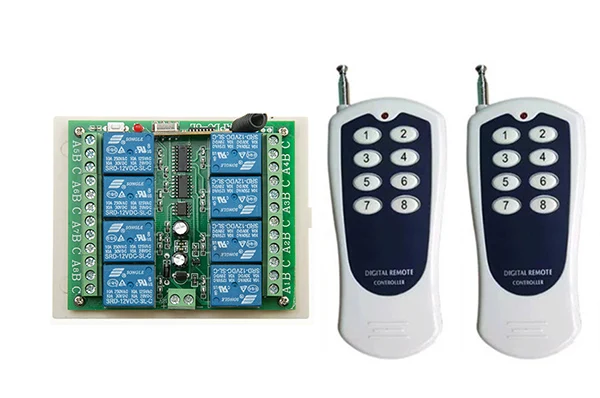 DC12V 8CH 10A RF Беспроводной дистанционного Управление переключатель Системы передатчик + приемник, 315/433 МГц/лампа/окно/внутренний и внешний