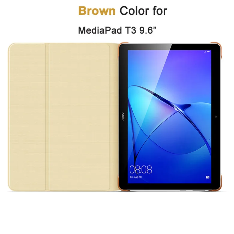 HUAWEI Mediapad T3 10/T3 " чехол для планшета PU Стенд защитный складной кожаный чехол оболочка для AGS L09 W09/KOB-L09 W09 - Цвет: Brown for T3 9.6