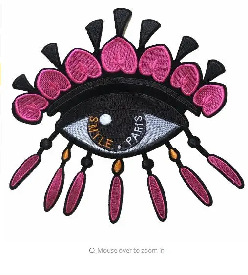 DingDian 2pcs/lot Pink Eye Patches DIY Sewing Accessories Big Design Applique Patch for Clothes Decoration Scrapbook Patchwork | Дом и сад