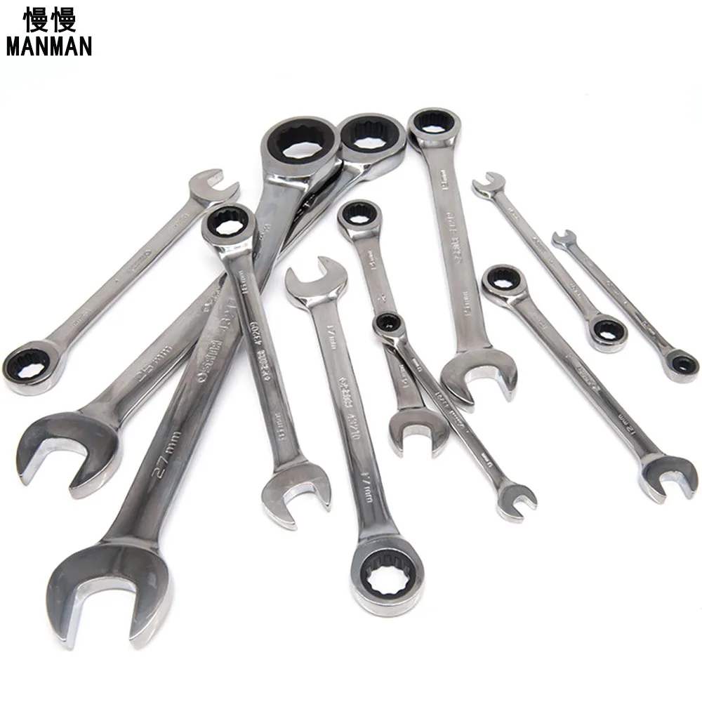 

Ratchet Combination Metric Wrench Set Fine Tooth Gear Ring Torque and Socket Wrench Set Nut Tools for Repair A Set of Wrench