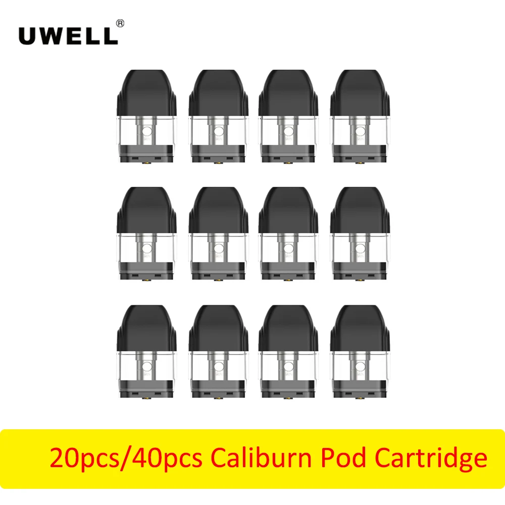 

In Stock!!!UWELL 20Pcs /40Pcs Caliburn Pod Cartridge 2ml Vape Atomizer for Caliburn Kit Electronic Cigarette Vape Pod