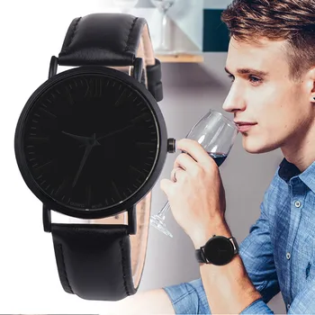 

Fashion Casual Men Watch Leather Band Pin Buckle Analog Quartz Round High Quality Men Clock Wrist Watch Watches reloj hombre