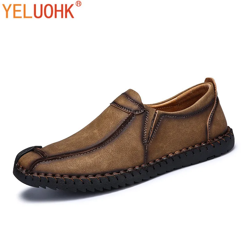 Natural Suede Men Loafers Breathable Moccasins Men Shoes Casual