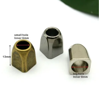 

90pcs Cord Ends Lock Cap 13*11mm metal zinc alloy bell stoppers small square cord ends lock black/silver/brass BELL-008
