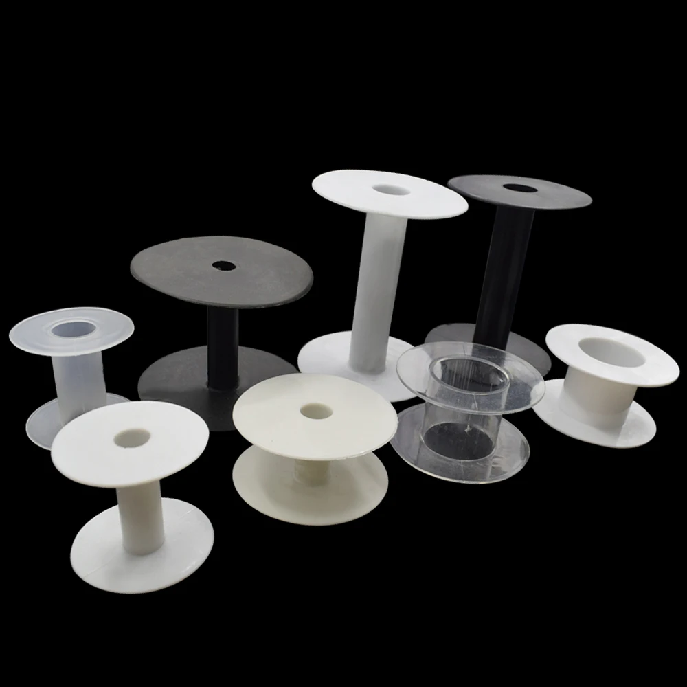 6pcs/lot White Black Transparent Plastic Empty Wire Spools Bobbins