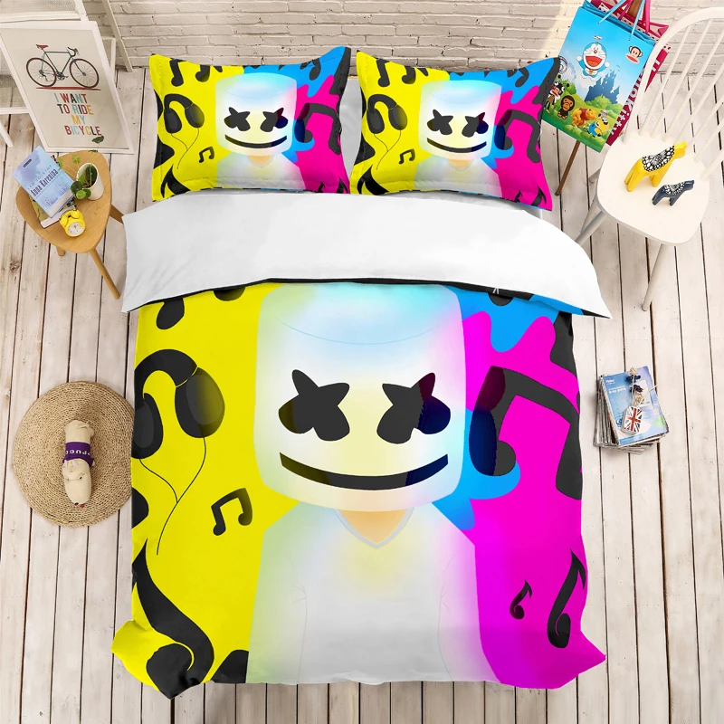 

Marshmello 3D bedding set Chris Comstock Duvet Covers Pillowcases comforter bedding sets Marshmello Twin Full Queen King single