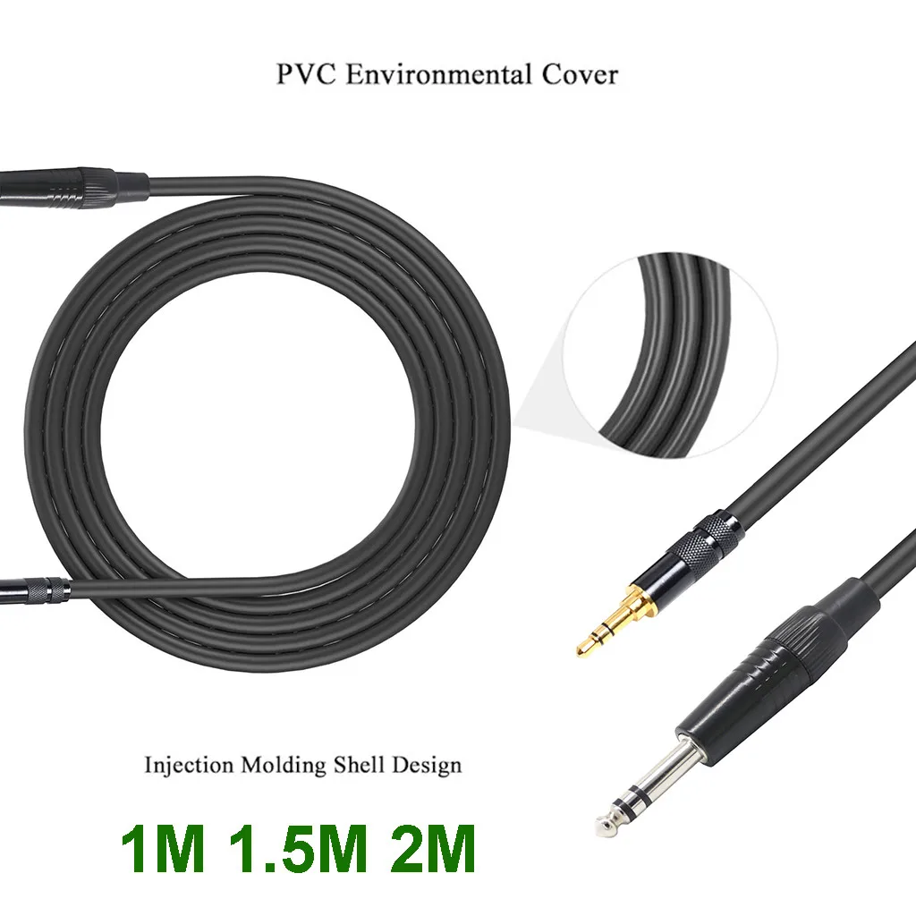 

1/1.5/2M 1/8 3.5MM Male To Dual 6.35MM 1/4 Mono Jack Stereo Y-Splitter Headphone Audio Cable for headset or earphone#P