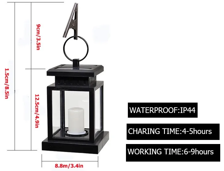 Солнечный фонарь открытый светильник свеча s с зажимом пляжный светодиодный водонепроницаемый подвесной зонтик фонарь на солнечной батарее для украшения сада