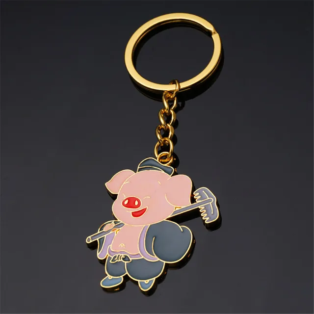 1 Pcs Lovely Mini Pig Keychain Lovers Keychain Metal Zinc Alloy Pig