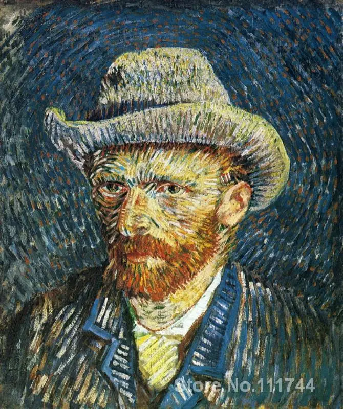 modern art painting on canvas Self Portrait with Felt Hat hand painted Vincent Van Gogh artwork High quality modern art painting on canvas Self Portrait with Felt Hat hand painted Vincent Van Gogh artwork High quality