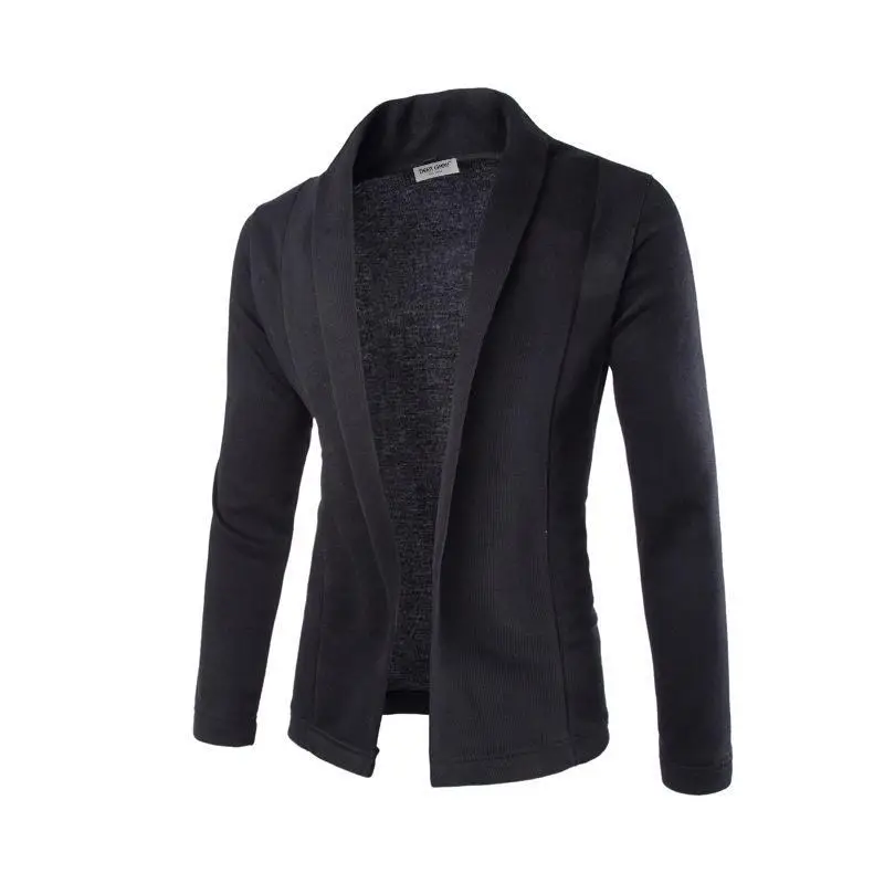 ZOGAA, модный мужской блейзер, куртка с длинным рукавом, однотонный цвет, серый, черный, мужской повседневный пиджак, костюм, приталенный, модный блейзер для мужчин
