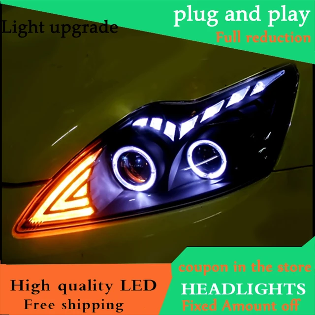 Car Styling Head Lamp For Ford 2009-2013 LED Headlight DRL Bi Xenon Lens High Low Beam O Angel Eyes DRL - AliExpress