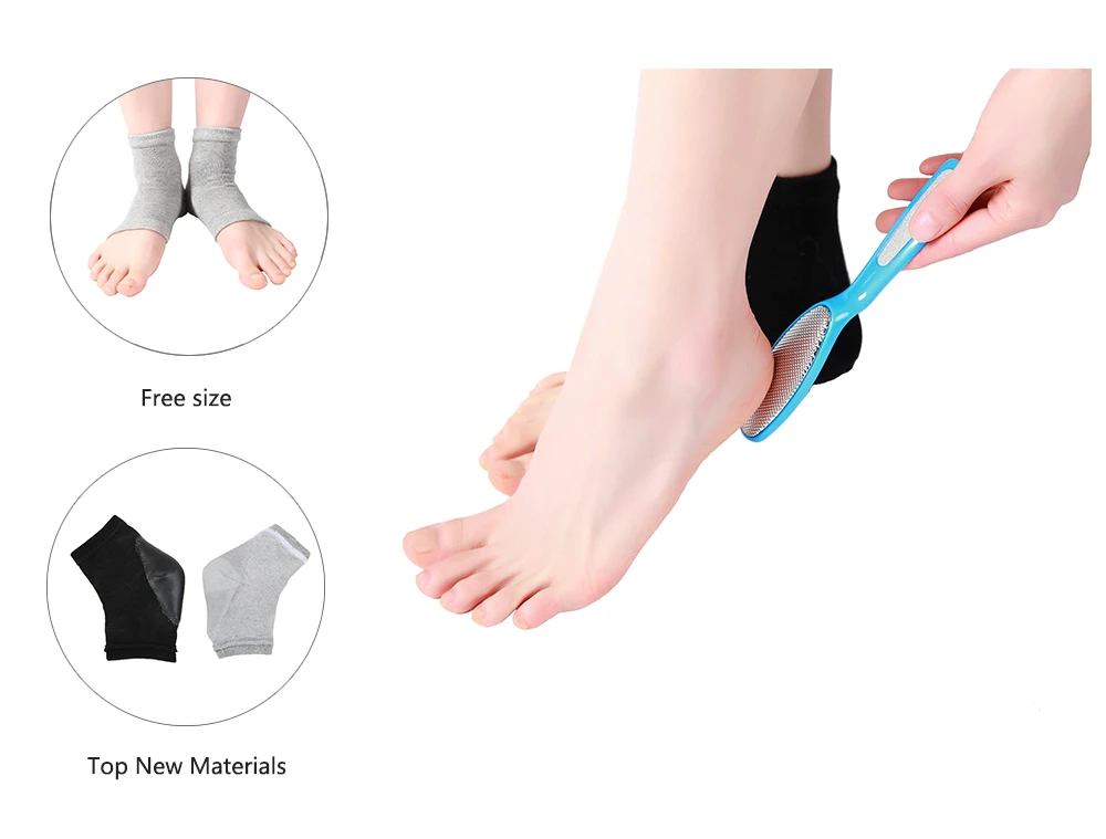 Новые 2 пары про пятки носки Увлажняющие гелевые спа-носки для треснутых ног сухая защита и уход за кожей Отбеливающий отшелушивающий инструмент для красоты
