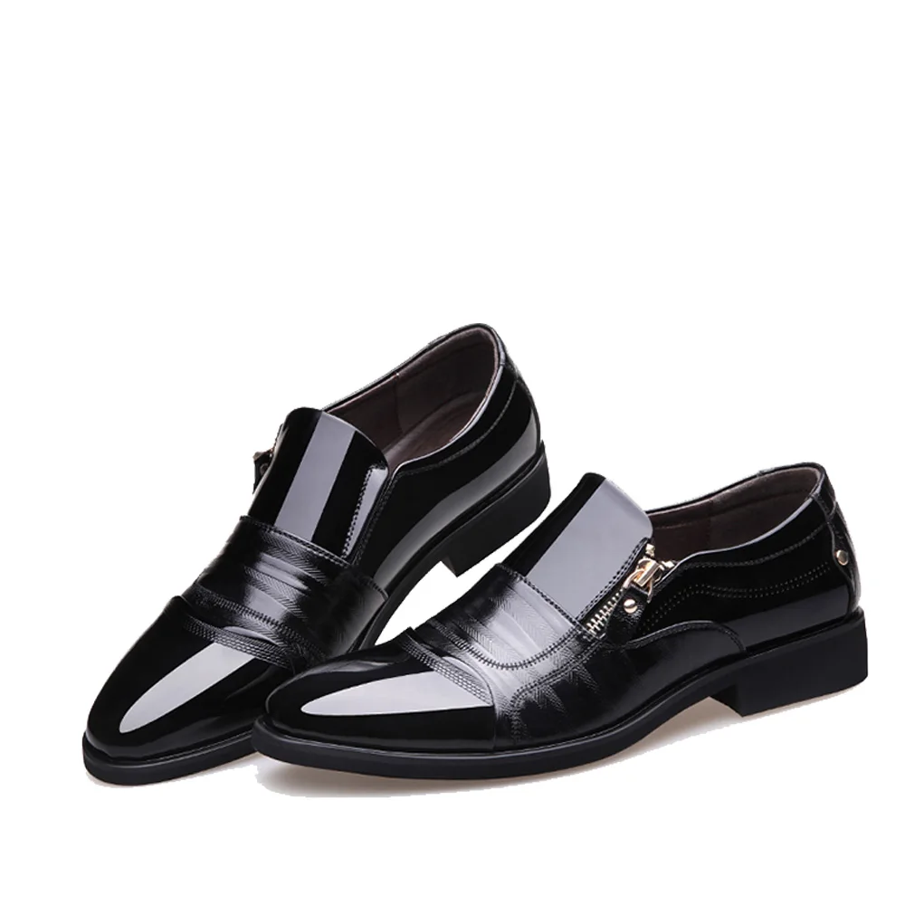Новые модные мужские туфли-оксфорды в деловом стиле, обувь из натуральной кожи, мужская деловая обувь высокого качества, повседневная модельная обувь, мужская обувь на плоской подошве, обувь на молнии
