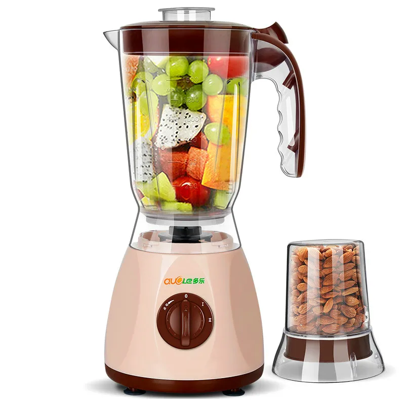 

Electric Portable Multi Fruit Juicer Machine with 2 Cups 2 Knives Soybean Milk Machine Meat Grinders Dry Grinding Mini Blender