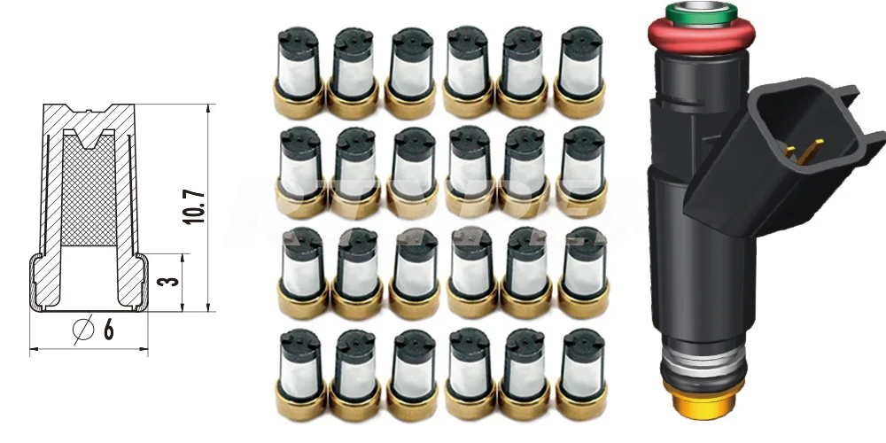 05.200PCS  Micro Filter 11002 For Chevy Flex  5.3L&nbsp;Fuel Injector 25326903