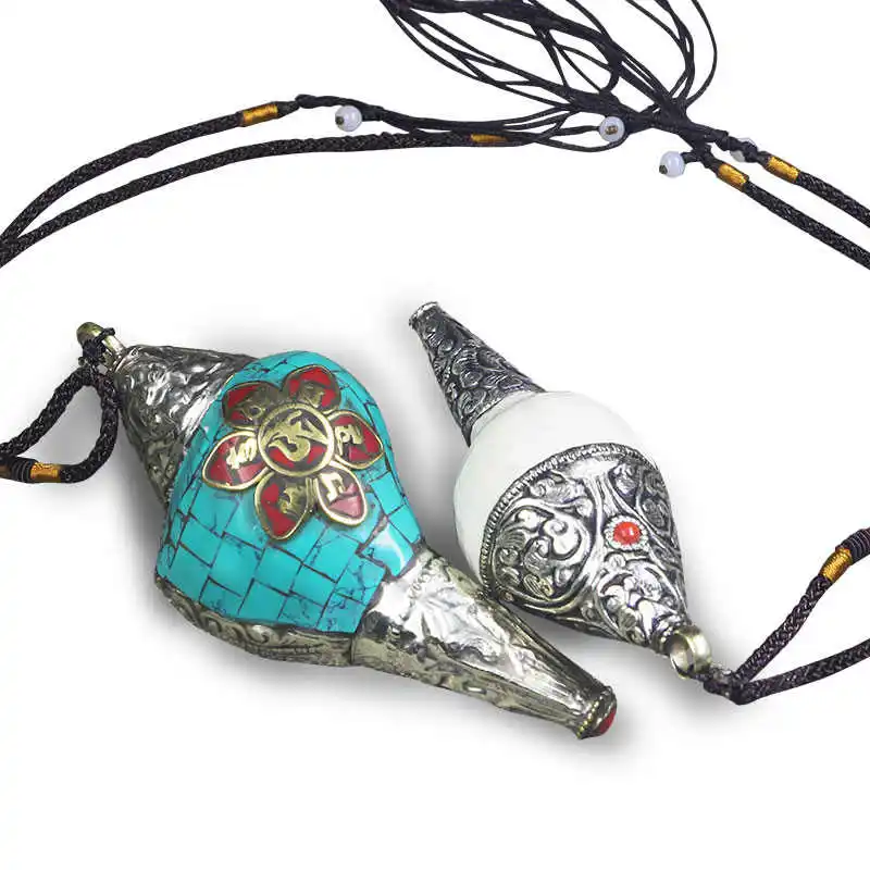 

TBP470 Tibet Ethnic handicraft Natural Whole Sea Snail Amulet Big Pendants Multi Designs