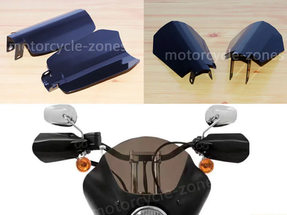 

Large & Small Memphis Shades Customs Stainless Coffin Cut Hand Guards Guard For Harley Dyna Baggers Sportster