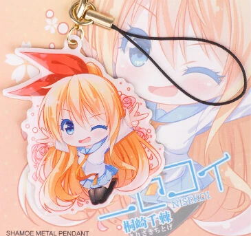 Anime Nisekoi Kirisaki Chitoge Cahiin Pendant Metal Keychain Bag Car Key Ring
