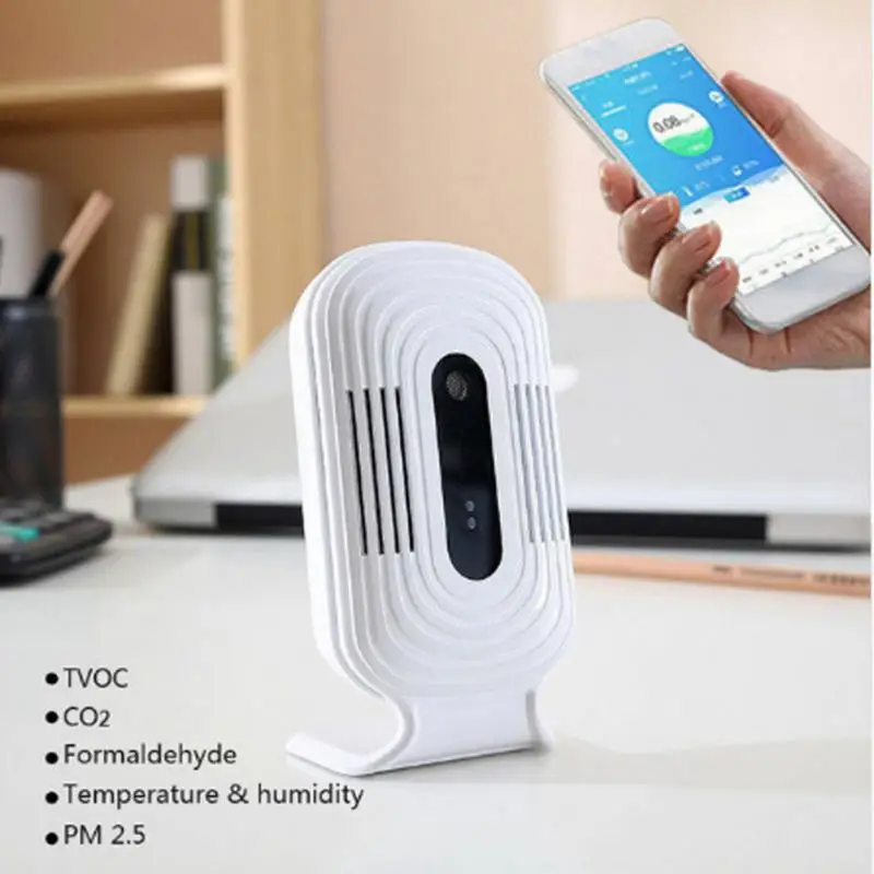 

Wifi Gas Analyzers Digital Formaldehyde HCHO and PM2.5 and TVOC and CO2 Detector Meter Tester Sensor Air Monitor Detection